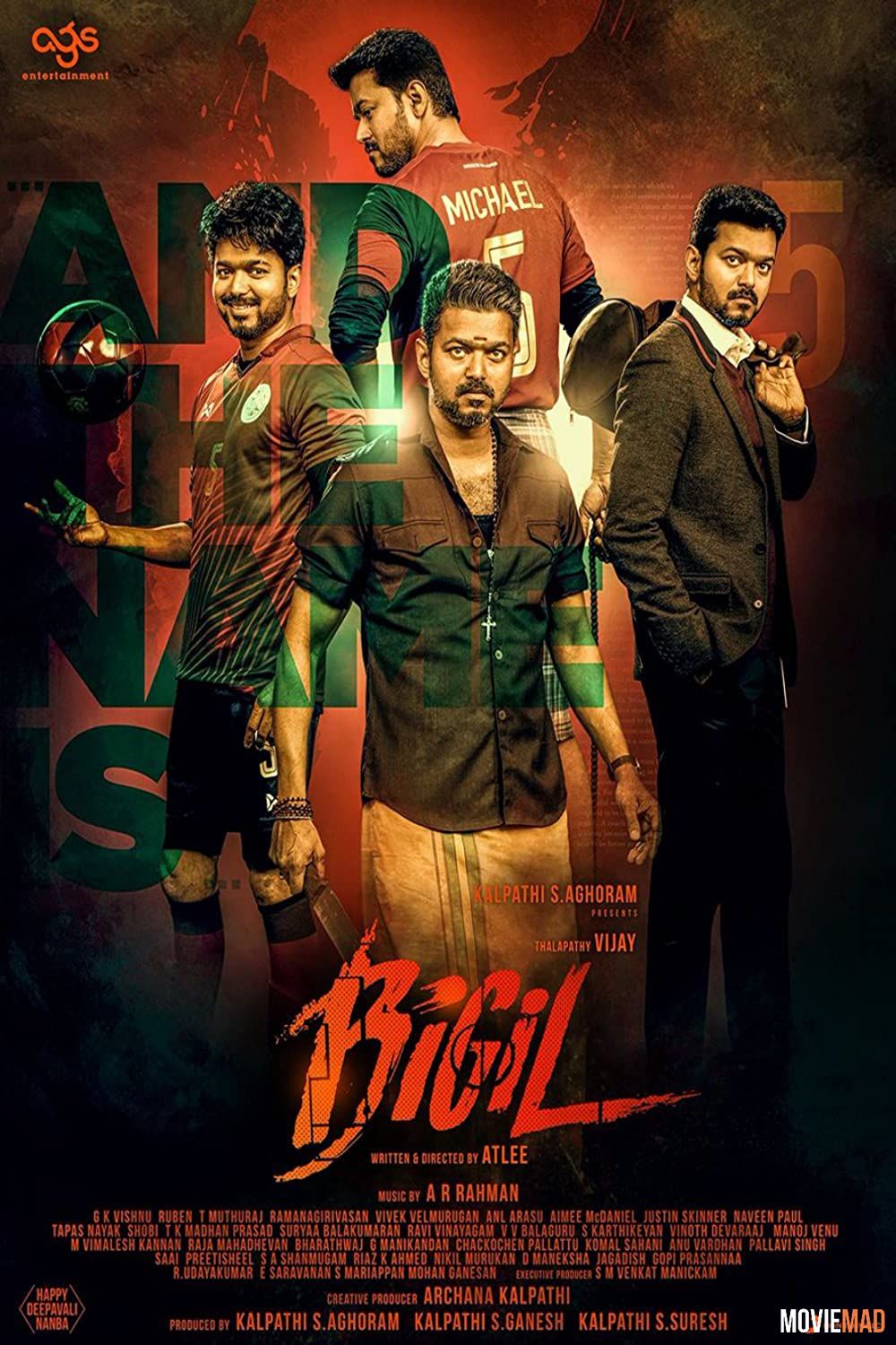 Bigil (2019) UNCUT Hindi Dubbed HDRip Full Movie 720p 480p Movie