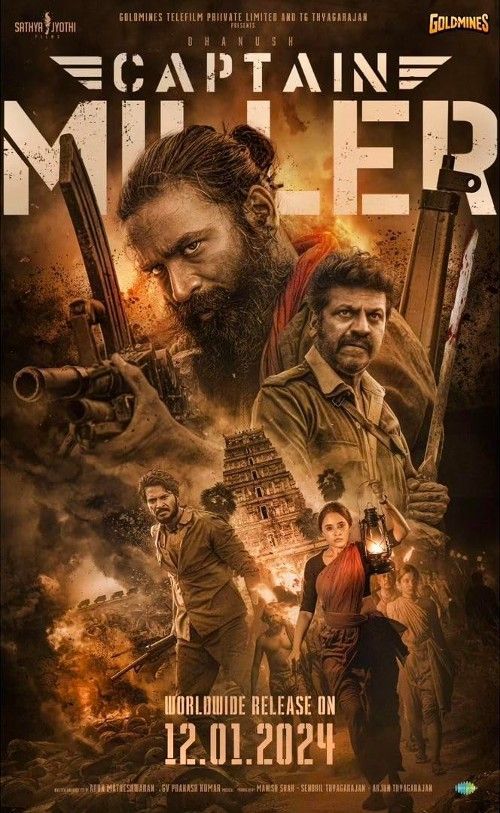 Captain Miller (2024) Hindi(CAM AUDIO) Dubbed HDRip Full Movie 720p 480p Movie