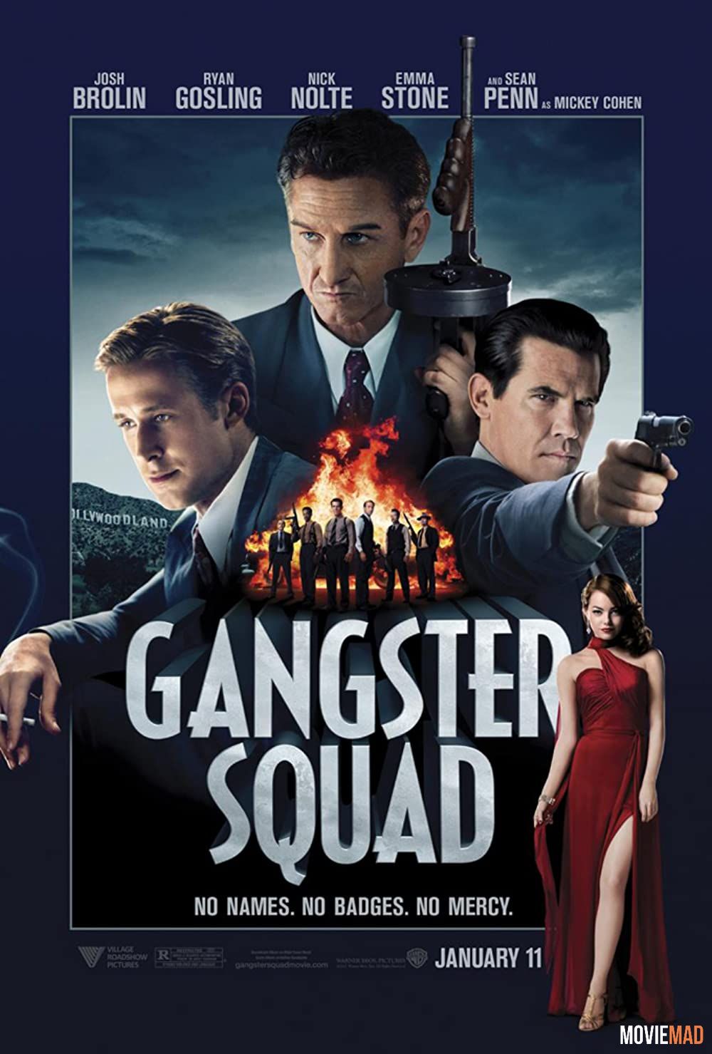 Gangster Squad 2013 Hindi Dubbed BluRay Full Movie 720p 480p Movie