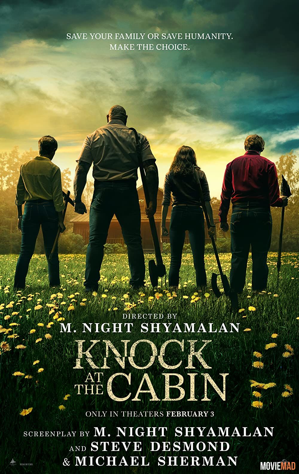 Knock at the Cabin (2023) English ORG HDRip Full Movie 720p 480p