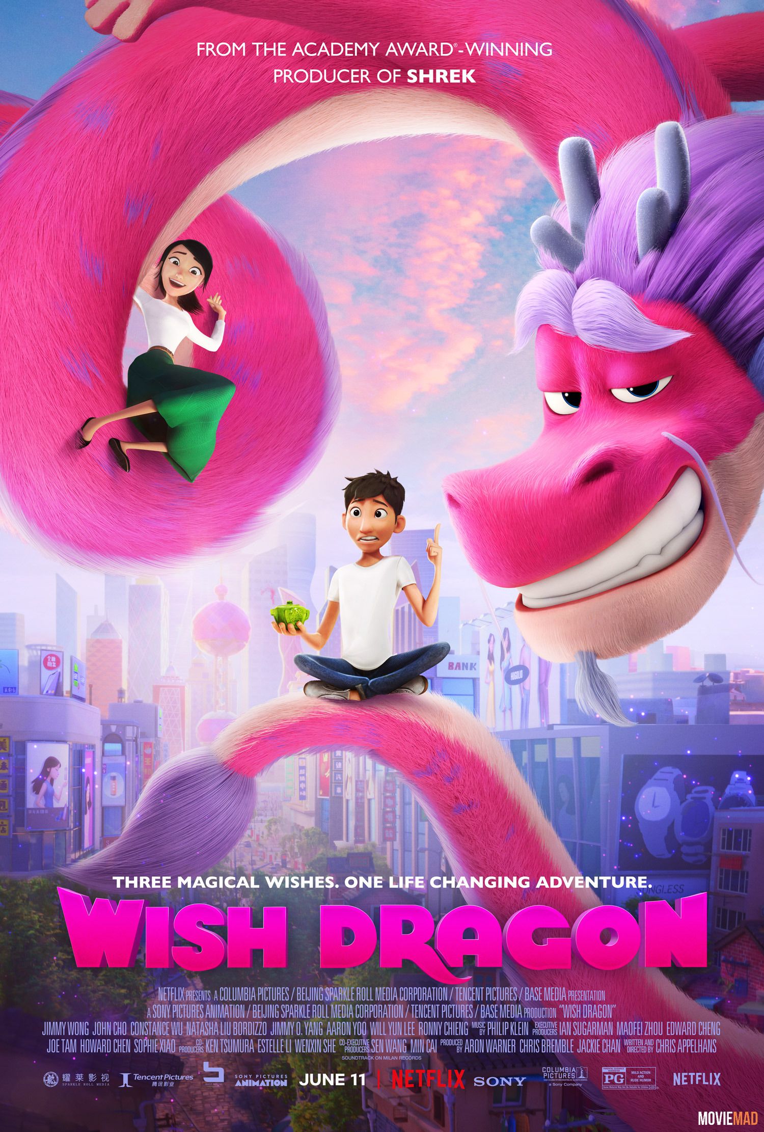 Wish Dragon 2021 Hindi Dubbed Netflix Movie 720p 480p Movie